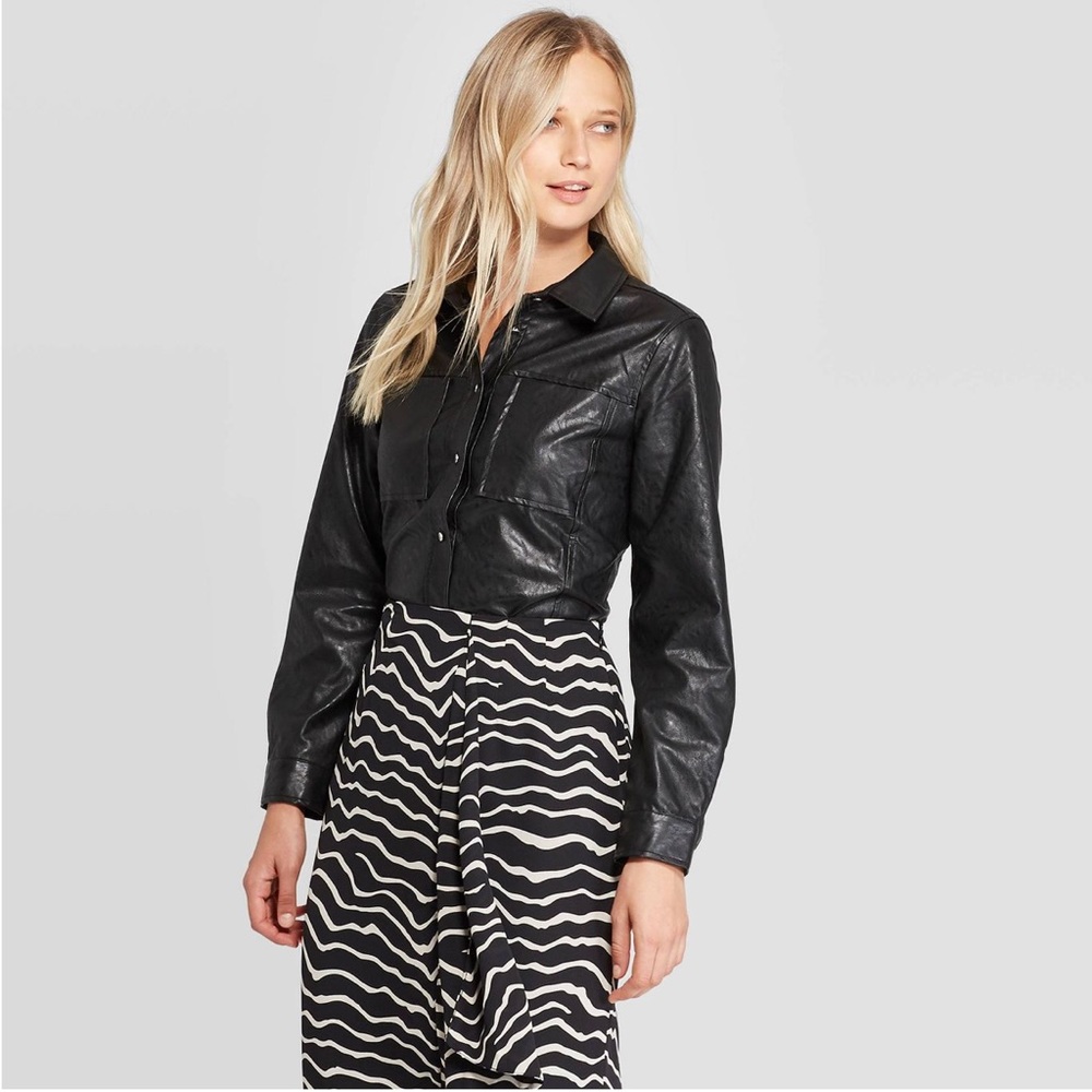 Long Sleeve Turnover Collar Button-Down Jacket